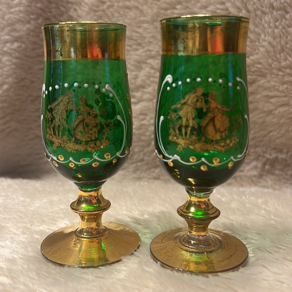 Vintage Victorian Bohemian Glass Cordials - Picture 3 of 9